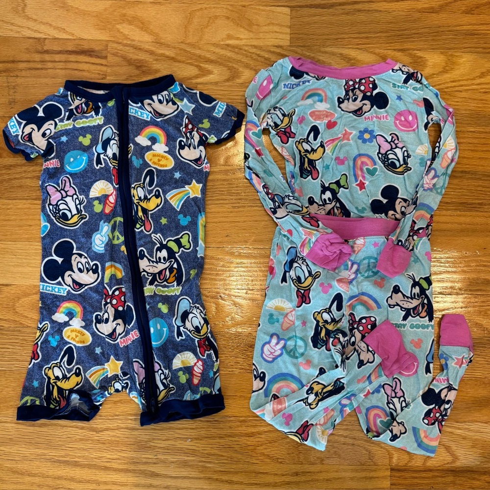 2 Disney Little Sleepies Bamboo Pajamas